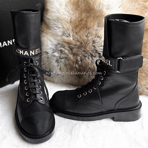 chelsea boots chanel|Chanel lace up combat boots.